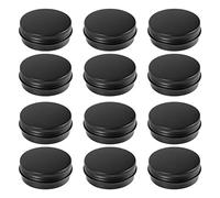 Cpolebev 12Pcs 1Oz Black Aluminum Tin Jars Round Screw Lid Containers Empty Metal Storage Cans For Organizing Cosmetic Small Jewelry Ornaments