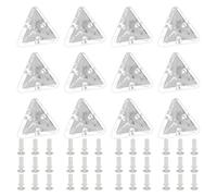 Cpolebev 12Pcs Acrylic Corner Brackets with Semitransparent Screws Clear 3-Hole Right Angle Joint Brace Brackets