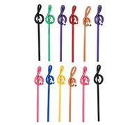 Cpolebev 12Pcs Students Note Pencils Musical Note Pencils with Eraser Colorful Music Pencils Wooden Treble Clef Bent Pencil