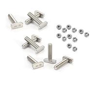 Cpolebev 12Piece T Slot Bolt Replacement,M10 X 25 Screws, A2-70 Rail Track Screws Track Nuts with 12 Flange Nut Stainless Steel T Slot Bolt T Slot Screws