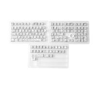 Cpolebev 131 Keys PBT Keycaps Set Thermally Sublimated Side Engraved Transparent Keycaps for Gaming Keyboard White