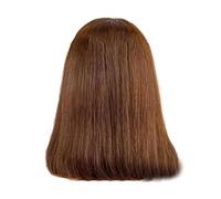 Cpolebev 14 Inches Bob- Wig Human- Hair Front Lace Wig Straight Synthetic Wig for Woman Wig