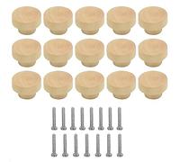 Cpolebev 15Piece Wooden Drawer Knobs Furniture Knobs for Cabinets and Drawers, Round Wooden Knobs