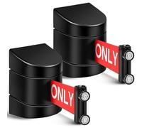 Cpolebev 16.4 Ft Magnetic Wall Mount Retractable Belt Barrier Authorized Access Only Belt with ABS Case Rope Safety Barriers 2PCS