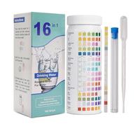 Cpolebev 16-in-1 Water Test Strips Fluoride Test Kit 100 Strips Home Water Quality Test Kit