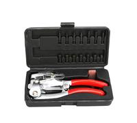 Cpolebev 16 Pieces of Sheet Metal, Copper, Aluminum, Iron, Leather, Plastic, Manual Punching Pliers Punching Pliers Tool Set