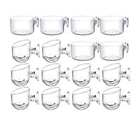 Cpolebev 16PCS Aquatic Plant Cups Set Transparent Acrylic Aquatic Plant Pot Set with Suction, Aquarium Decoration 2 Shapes