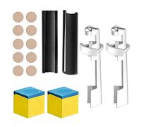 Cpolebev 18 Pcs Pool Cue Repair Accessory Parts Include 2 Cue Clamp 10 Pool Cue Tips Billiard Cue Tips Shaper Chalk Square Billiard