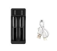 Cpolebev 18650 Fast Charger 4.2V Lithium Battery Intelligent Charger with Type-C Cable for 14500 26650 18650 Battery, 2 Slot