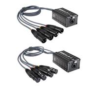 Cpolebev 1Pair 4 Channel Snake XLR Male/Female to Ethercon RJ45 Cat5/Cat6 Ethernet Extender Black