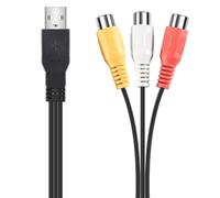 Cpolebev 1Pc Usb Male Plug To 3 Female Adapter Audio Converter Video Av A/V Cable Usb To Cable For Hdtv Tv Television Wire Cord