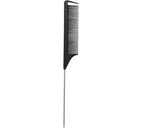 Cpolebev 1pcs Hot Fashion Black Fine-tooth Comb Plastic and metal Pin Anti-static Hair Style Rat Tail Comb 220x28x4mm Hair Styling