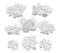 Cpolebev 1Set 8 Sizes Plastic Hole Plugs Assortment Flush Type Snap in Locking Tube Hole Plugs Furniture Post Pipe Insert End Cap White