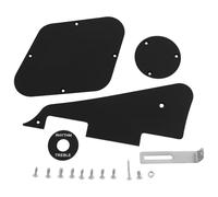 Cpolebev 1set Black Pickguard/Cavity/Switch Covers/Pickup Selector Plate/Bracket/Screws for LP Guitar Style