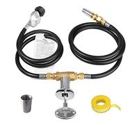 Cpolebev 1Set Burner Connection Kit Propane Fire Pit Control Valve Replacement with 1/2In Control Valve Key Set