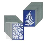 Cpolebev 1Set Cyanotype Paper with 2 Sheet Acrylic Panel Sun Print Paper Kit, Activated Printing Art Paper Cyanotype Paper