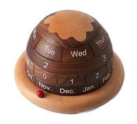Cpolebev 1Set Wooden Desktop Calendar Decor Office Desk Decor Block Calendar for Desk Brown