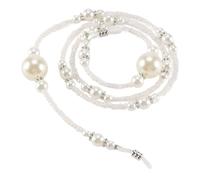 Cpolebev 1x White Pearl Beaded Sunglass Eyeglasses Reading Glasses Chain Cord Holder