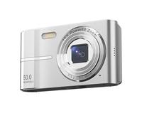 Cpolebev 2.4 Inch Retro Digital Camera 4K HD Small Portable CMOS Mini Camera 50MP 16x Zoom Video Recorder Camera Easy Install Easy to Use Silver