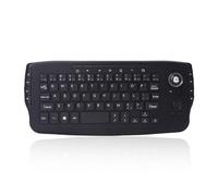 Cpolebev 2.4G Wireless Ergonomic Mini Keyboard Gaming Keyboard with 15 Multimedia Keys and Trackball