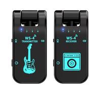 Cpolebev 2.4G WS-4 Wireless Guitar System Guitar Transmitter Receiver for Electric Guitar Bass 48K/16bit Real-Time Transmission