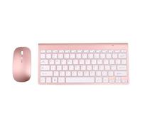 Cpolebev 2.4Ghz Ultra-Thin Wireless Keyboard And Mouse Combo With USB Receiver Mouse Keyboard set For PC WindowsXP/7/8/10(rose gold)