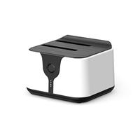 Cpolebev 2.5/3.5 Inch SSD External Hard Drive Enclosure to USB 3.0 HDD Case Dual Bay Hard Drive Docking Station UK Plug