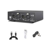 Cpolebev 2 Channel 48V Universal Compact Phantom Power Set Kit for Condenser Microphone Music Recording Equipment