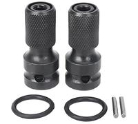 Cpolebev 2 Pack 1/2 Square Drive to 1/4 Hex Shank Socket Adapter Quick Release Chuck Converter for Impact Ratchet Wrench