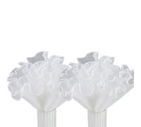 Cpolebev 2 Pack 4.5 Yard White Flower Wrapping Paper Pearl Edge Mesh Bouquet Wrapping Paper Pearl Wrinkled Wave Net Yarn