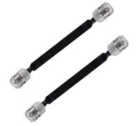Cpolebev 2 Pack 40cm Coaxial Cable Window/Door Pass Through Flat Cable, SO239 UHF Female to UHF Female,50 Ohm