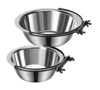 Cpolebev 2 Pack Dog Bowl for Crate Pet Food Water Bowl for Cage Hanging Non-Spill Feeder Bowls