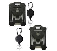 Cpolebev 2 Pack Retractable Badge Holder,Heavy Duty Badge Reel Keychain with ID Card Holder, Retractable Lanyard Keychain