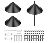 Cpolebev 2 Pack Squirrel Baffle for Bird Feeders - Black Plastic Guard to Keep Squirrels Off, Fits Shepherd Hooks & Poles 14 Inch