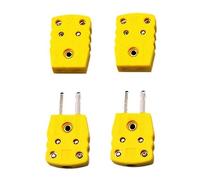 Cpolebev 2 Pair K Type Male Female Thermocouple Plug Adapter Kit High Temperature 100°C(212°F) Temperature Sensor Connector Set