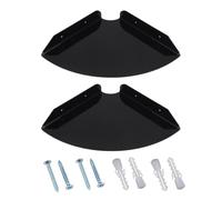 Cpolebev 2 Pcs Acrylic Wall Mount Floating Corner Shelves Quarter Shower Shelf Hanging Corner Shelves Wall Display (Black)