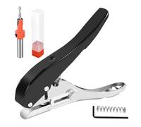 Cpolebev 2 Pcs Woodworking Tool Plier Card Hole Punch Set Screw Covers Hole Punch with Countersink Drill Adjustable Position 3.2mm