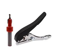 Cpolebev 2 Pcs Woodworking Tool Plier Edge Banding Punching Pliers Paper Screw Cover with Countersink Drill Adjustable Position 2.8mm