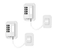 Cpolebev 2 Piece Fridge Lock with Code No Drilling, Fridge Locks for Refrigerators, Wine Cooler, Window Drawer