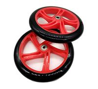 Cpolebev 2 Pieces Scooter Wheel 200 mm PU Material Wheel Thickness 30 mm ABEC-7 Bearing Scooter Accessories,Red