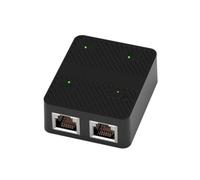 Cpolebev 2 Port 100Mbps Network Switch RJ45 Network Cable Splitter Extender Selector 2 Way Adapter Connector Type C Power Black