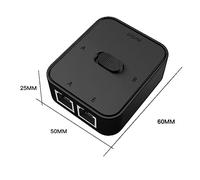 Cpolebev 2 Port Gigabit Network Switch RJ45 Switch Network Splitter Cable Extender 2 Way External Network Switcher Splitter-Black