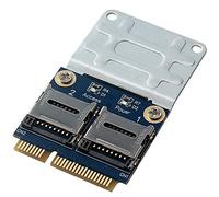 Cpolebev 2 SSD HDD for Laptop Dual Micro- SD SDHC SDXC TF to Mini PCIe Memory Card Reader MPCIe to 2 Mini-Sdcards Mini Pci-E Adapter