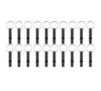 Cpolebev 20 Pack Aluminum Whistle, Sports Whistle, Emergency Survival Whistles with Key Chain,Black