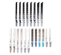 Cpolebev 20 Pcs T-Shank Jigsaw Blades Set, Jig Saw Blades Fits Most T Shank Jig Saw, Blades for Cutting Metal, Wood