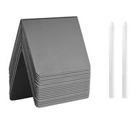 Cpolebev 20 Pieces Mini Chalkboard Signs A-Shaped Chalkboard Tables Buffet Tags PVC Erasable Blackboards with White Chalk Markers
