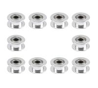 Cpolebev 20 Toothless Bore 5mm Aluminum Timing Belt Idler Pulley For 3D Printer 6mm Width Timing Belt (Pack of 10Pcs)