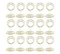 Cpolebev 20Pcs Mini Place Card Holders, 2Inch Cute Table Number Holders, Classy Table Card Holder Table Picture Stands, Elegant Wire Photo Holder Menu Memo Clips, Idea for Wedding (Gold)