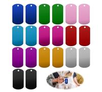 Cpolebev 20Pcs of Metal Stamping Blank Aluminum Tags Multi-Color Metal Tags for Stamping, Engraving Blank Keychain for Engraving
