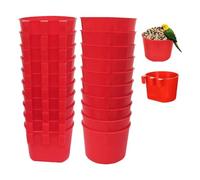 Cpolebev 20Pcs Plastic Birds Feeders Seed Bowl for Cage,Hanging Chicken Water Feeder Cup